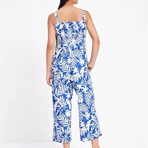 Kate Spade Tropical Blue and White Jumpsuit - Picture 2 of 5